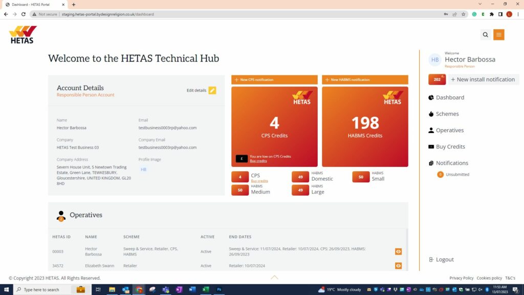 The new HETAS Technical Hub